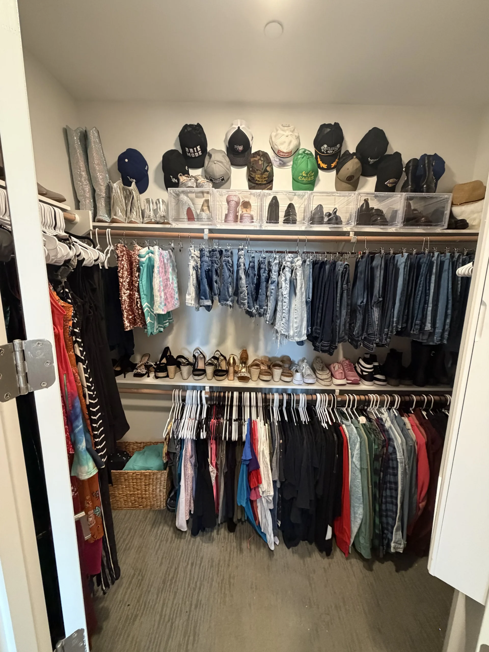 The same closet after professional organizing by Top Tier Tidying