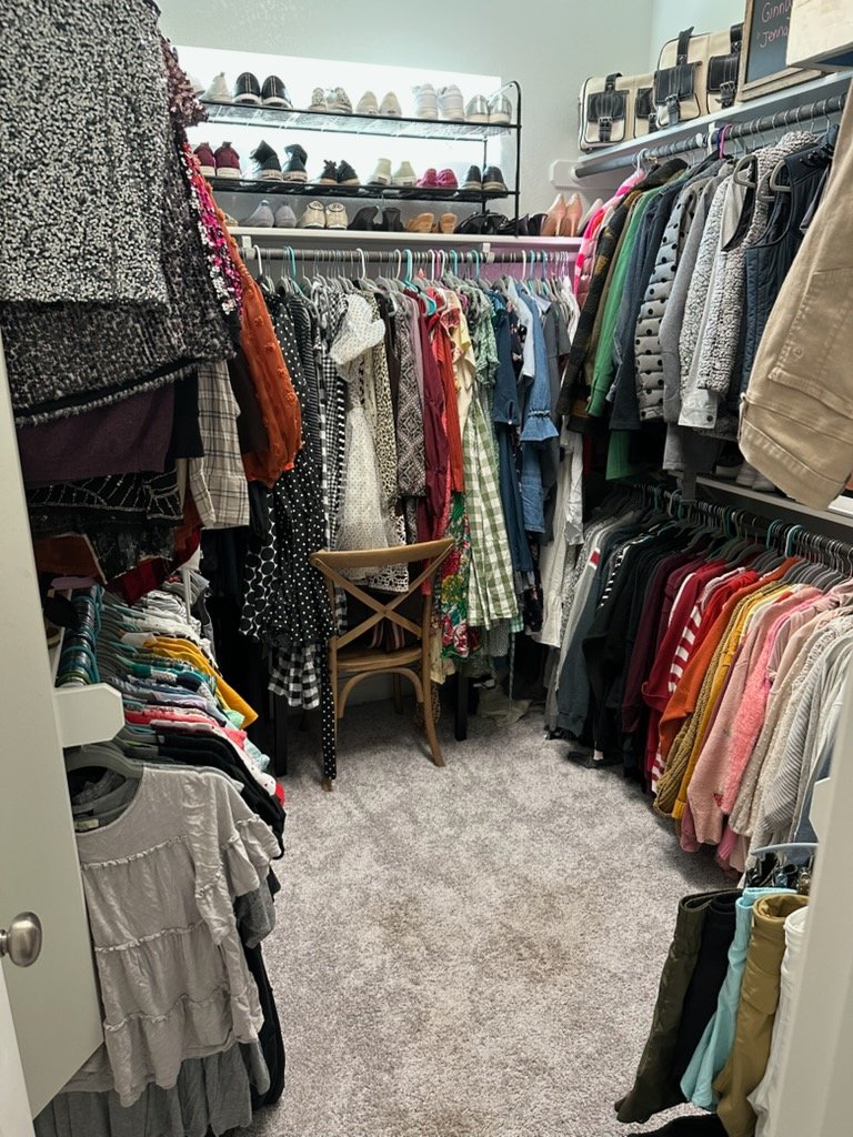 The same closet after professional organizing by Top Tier Tidying