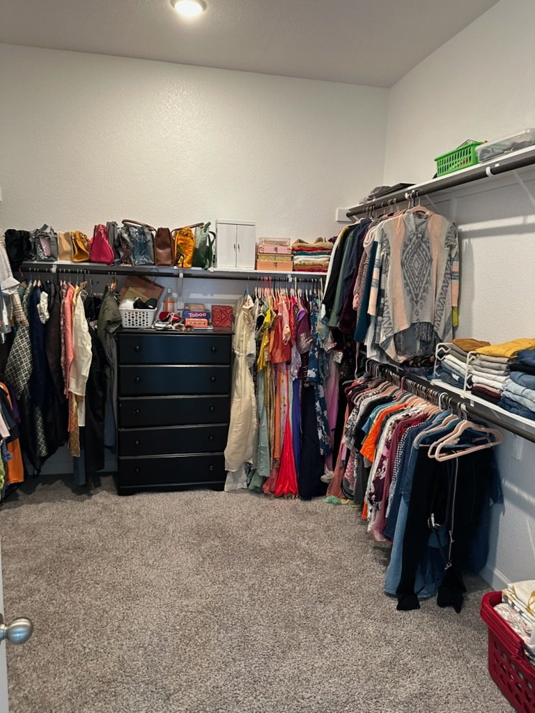 The same closet after professional organizing by Top Tier Tidying